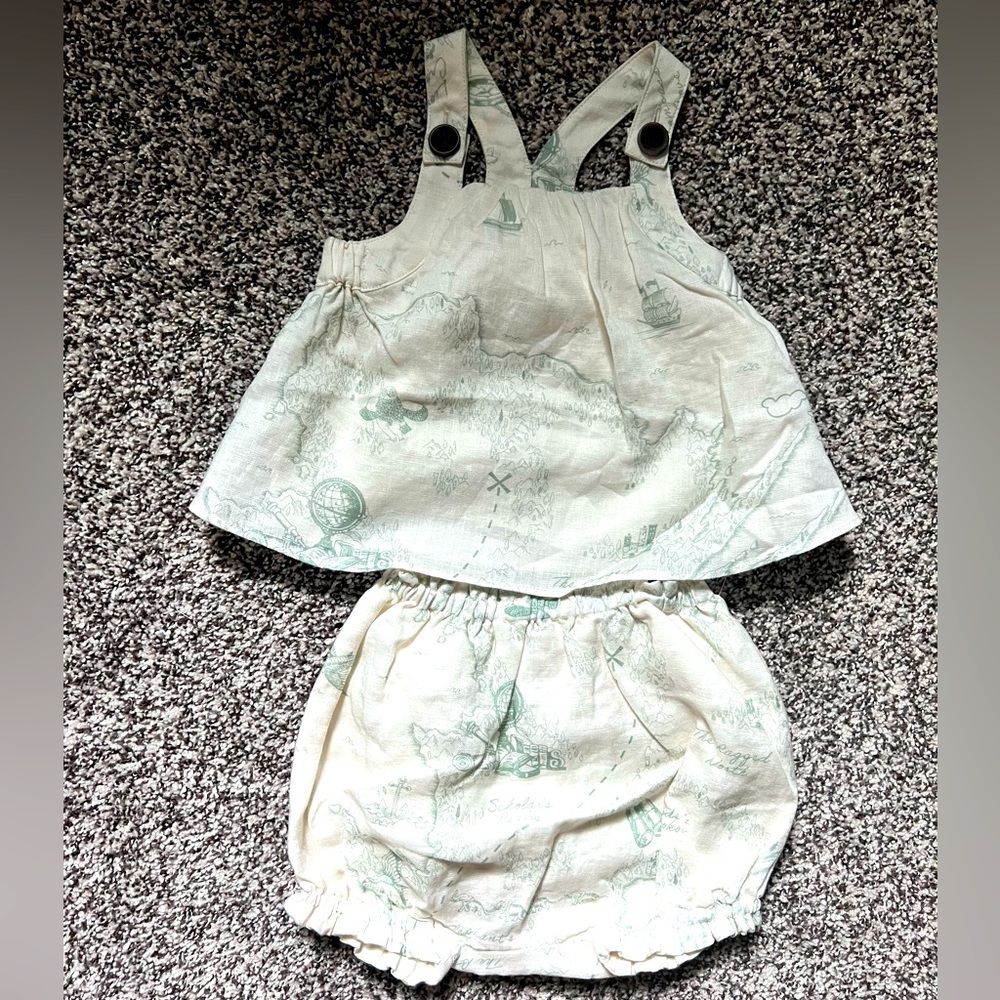 Banana Republic 6-12 Month 2-Piece “Around The World” Linen Bubble Set